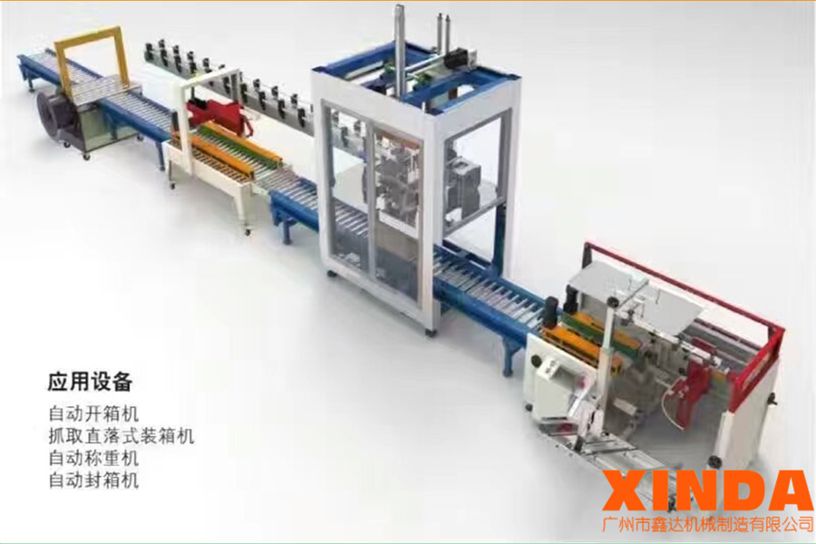 廣州開箱裝箱封箱捆扎流水線提供商—廣州鑫達(dá)機(jī)械