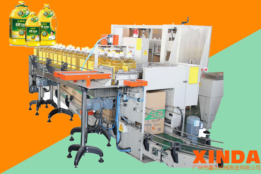 桶裝油裝箱機_油脂類裝箱機_桶裝水裝箱機-廣州鑫達(dá)機械